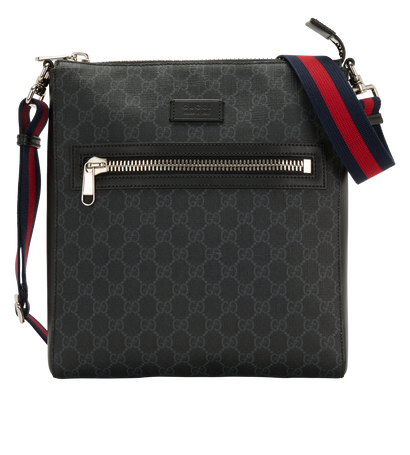 GG Supreme Messenger, &pound;495, Handbags, Black, Canvas, Front view